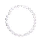 Süßwasserzucht Münz-Perlen Halskette, (14-16 mm) ca. 50 cm, 925 Silber rhodiniert