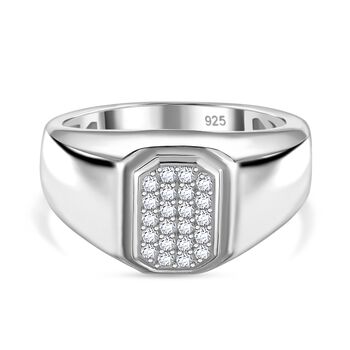 Wei&szlig;er Diamant Ring 925 Silber rhodiniert (Gr&ouml;&szlig;e 18.00) ca. 0.25 ct