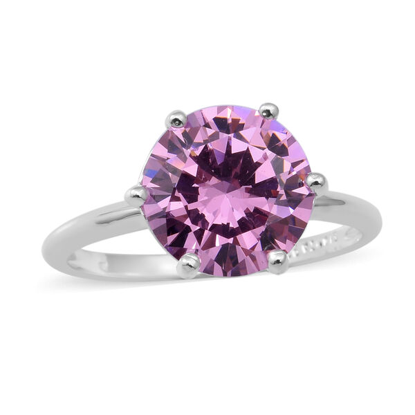 Simulierter Rosa Diamant Solit&auml;r Ring 925 Silber