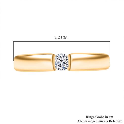 LUXURIANT DIAMOND- VS Labor Diamant Ring, 925 Silber Gelbgold Vermeil - 0,15 ct. image number 2