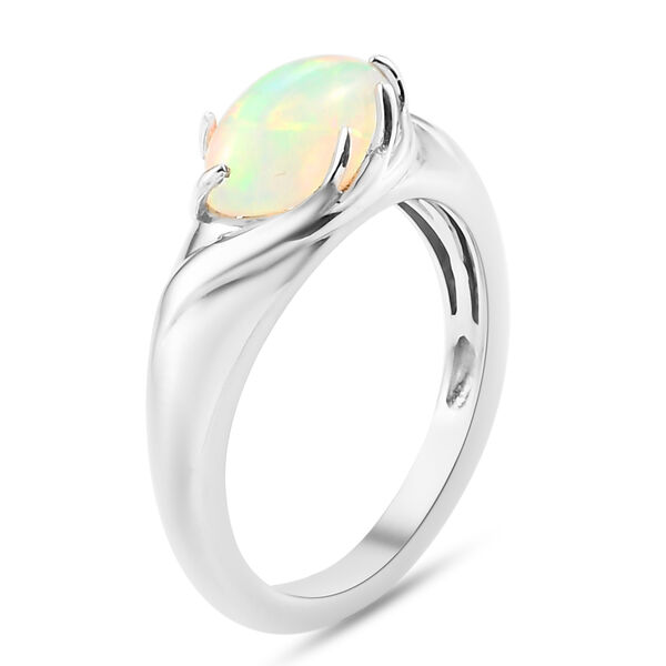 Nat&uuml;rlicher &Auml;thiopischer Opal Ring 925 Silber platiniert  ca. 0,91 ct image number 5
