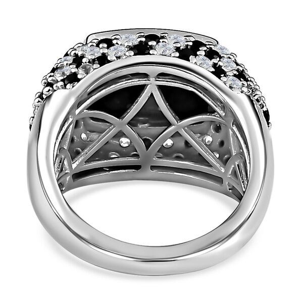 Schwarzer Spinell und Zirkon-Ring - 10,89 ct. image number 6