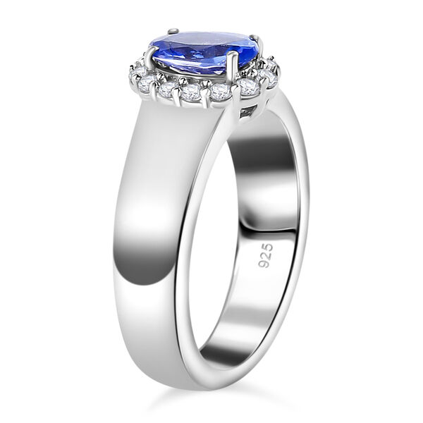 Tansanit und Zirkon-Halo-Ring - 1 ct. image number 8