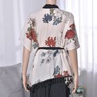 Superweiche Kimono mit Gürtel, Größe: 86 x 69, Blumenmuster, Weiß image number 1