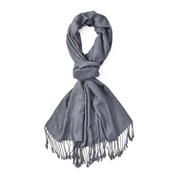 Jacquard Paisley Schal, Grau