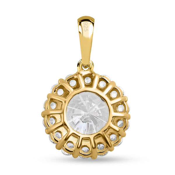 Weißer Zirkonia-Anhänger, 925 Silber vergoldet ca. 4,36 ct image number 5