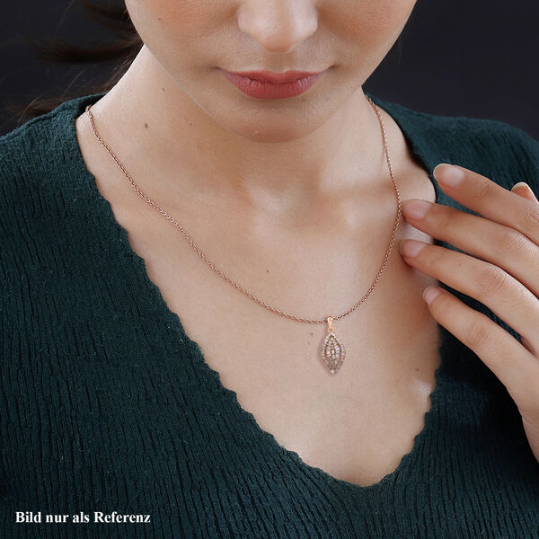 Nat&uuml;rlicher Champagner Diamant-Anh&auml;nger mit 45cm Kette - 1 ct. image number 3