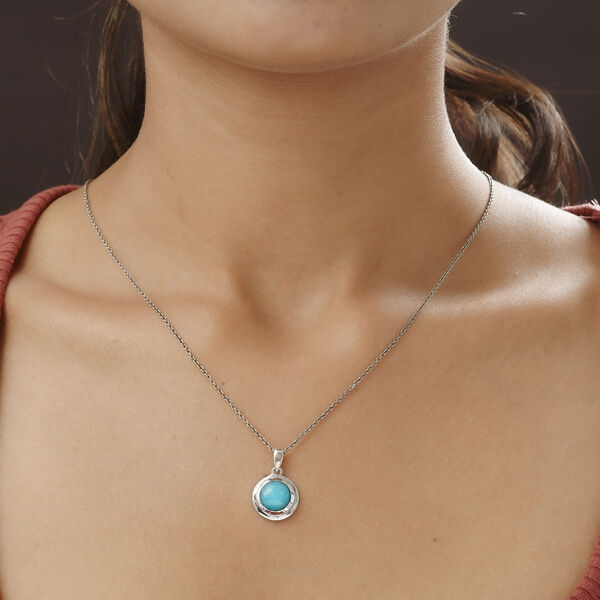 Amazonit Chakra Anh&auml;nger 925 Silber platiniert ca. 4,05 ct image number 3