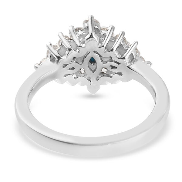 Nat&uuml;rlicher Sleeping Beauty T&uuml;rkis 3 Stein Ring 925 Silber Platin-&Uuml;berzug image number 6