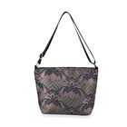 Jacquard-Tasche aus Poly-Satin mit Futter und Reißverschluss, Innentasche, schwarz