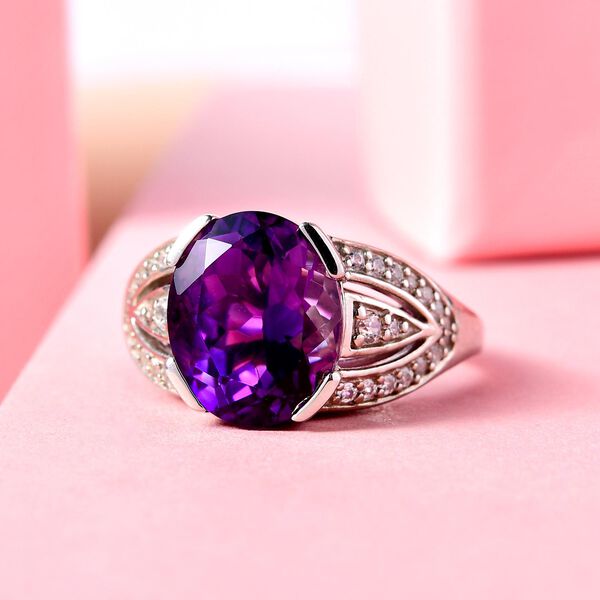 AAA Marokkanischer Amethyst und Zirkon-Ring - 4,99 ct. image number 2