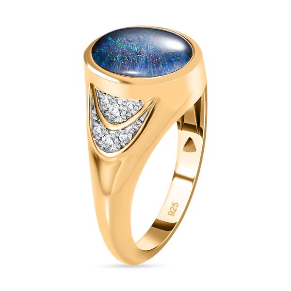 Boulder Opal Triplett und Zirkon Ring - 1,75 ct. image number 7