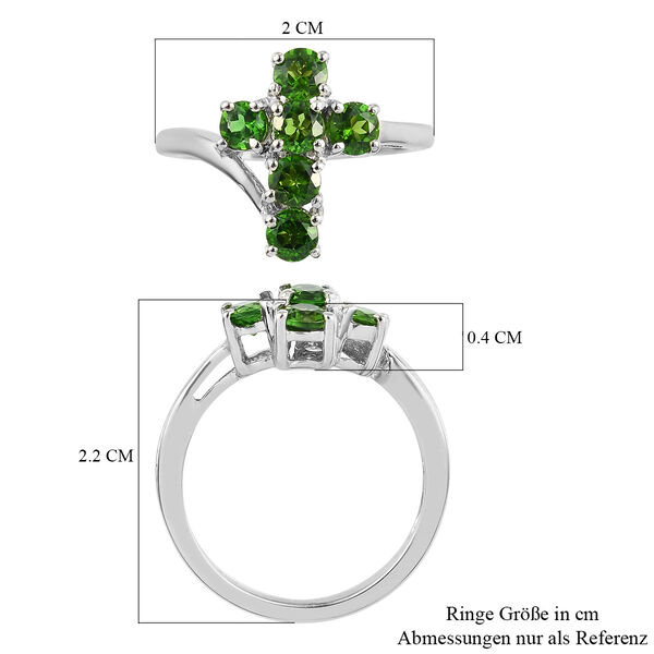 Natürlicher Chromdiopsid Ring 925 Silber platiniert  ca. 1,15 ct image number 7