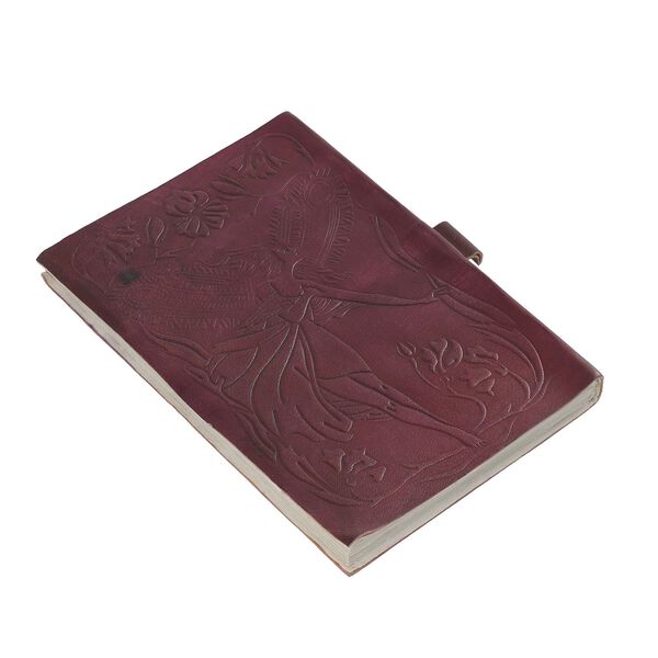 3er Set - Notizbuch mit Einband aus 100% echtem Leder, Kugelschreiber und Schlüsselanhänger gefüllt mit echtem Pfirsich Opal image number 4