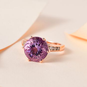 Rose De France Amethyst und Zirkon Ring - 7,62 ct.