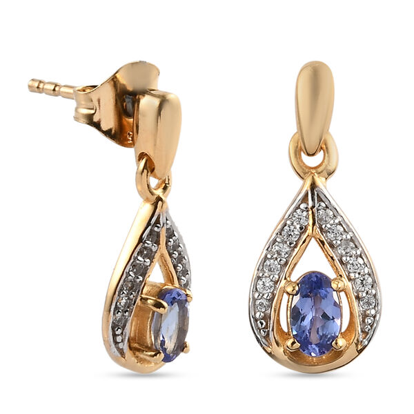 AA Tansanit und Zirkon Ohrh&auml;nger - 0,75 ct. image number 4