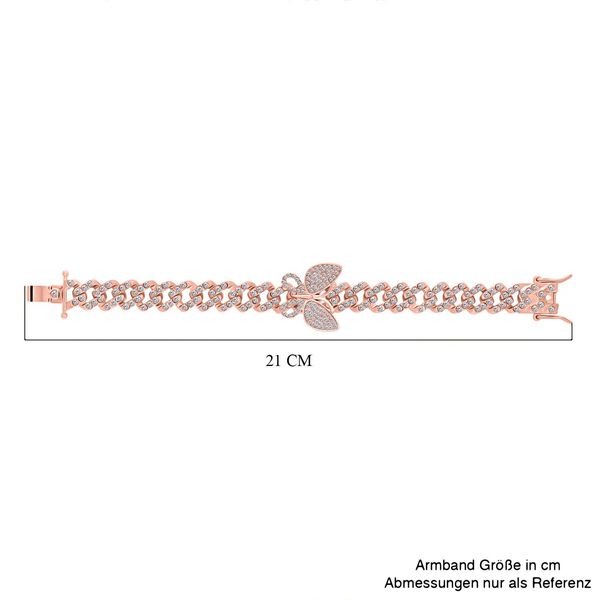 DESIGNER INSPIRIERT Weißer Kristall Armband ca. 19 cm, Rosefarben image number 5