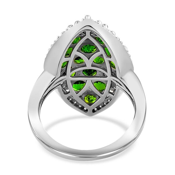Nat&uuml;rlicher Chromdiopsid-Ring, 925 Silber platiniert (Gr&ouml;&szlig;e 17.00) ca. 4.54 ct image number 6