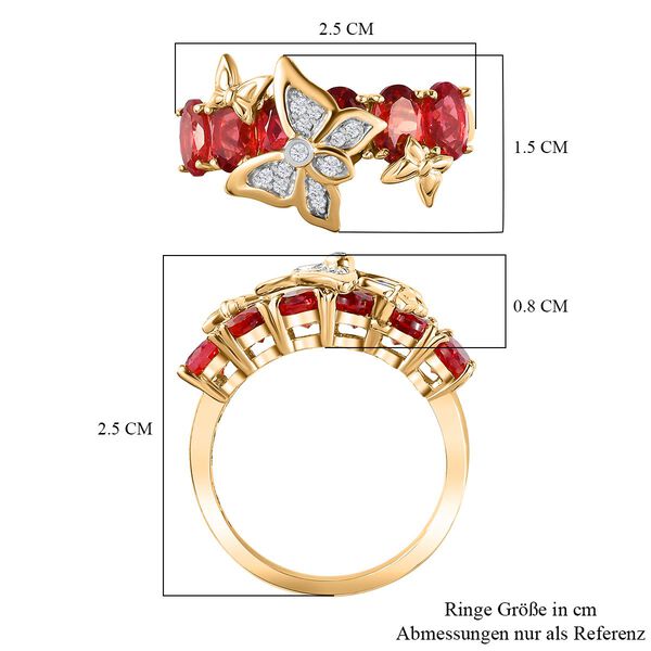 GP Trifono Kollektion- Synthetischer Padparadscha-Saphir, Zirkon und blauer Saphir-Ring - 4,09 ct. image number 7