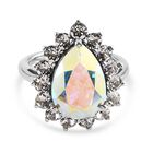 LUSTRO STELLA Österreichischer AB Kristall Ring 925 Silber Platin-Überzug image number 0