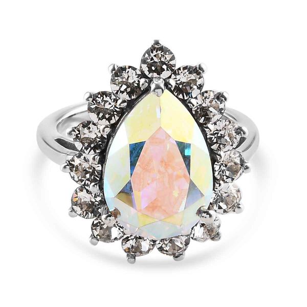 LUSTRO STELLA &Ouml;sterreichischer AB Kristall Ring 925 Silber Platin-&Uuml;berzug