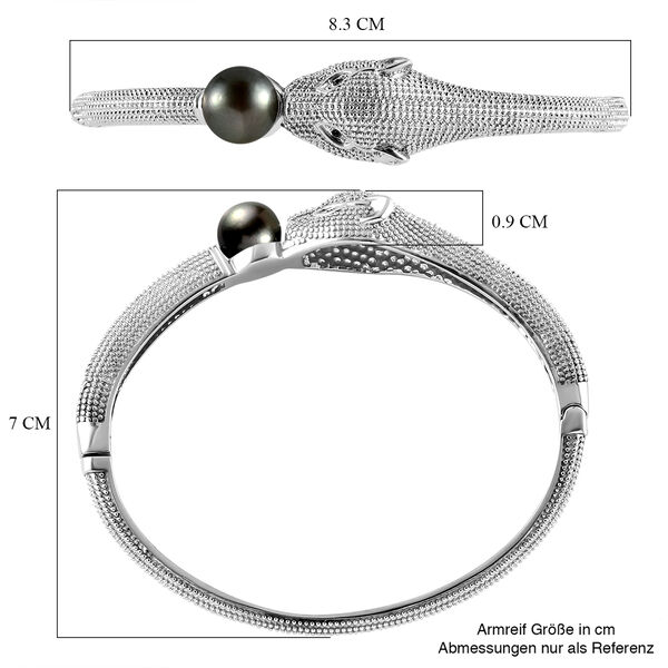 Tahiti-Farben Perle (10 mm), Schwarzer Spinell Armreif ca. 19 cm image number 6