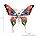 Weiße und schwarze Kristall Schmetterlings-Brosche, silberfarben emailliert image number 4