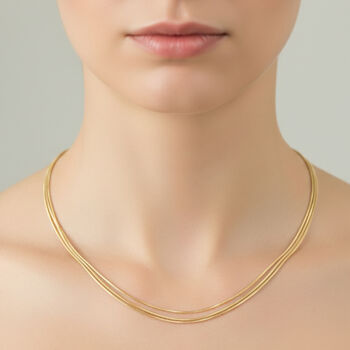 MULTI LINES SILK SNAKE 925 Silber vergoldet Halskette ca. 65 cm ca. 9,72g