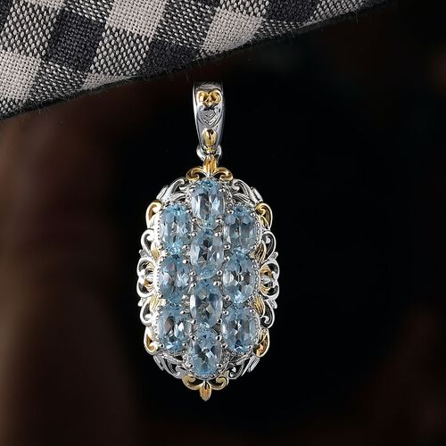 Himmelblauer Topas Anhänger Messing ca. 5.63 ct image number 1