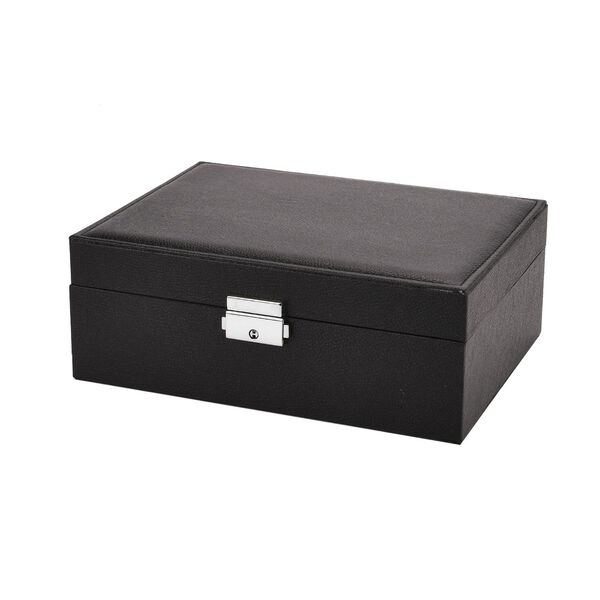 2-lagige PU Schmuckbox, 22,8x17x8,5cm, Schwarz image number 3