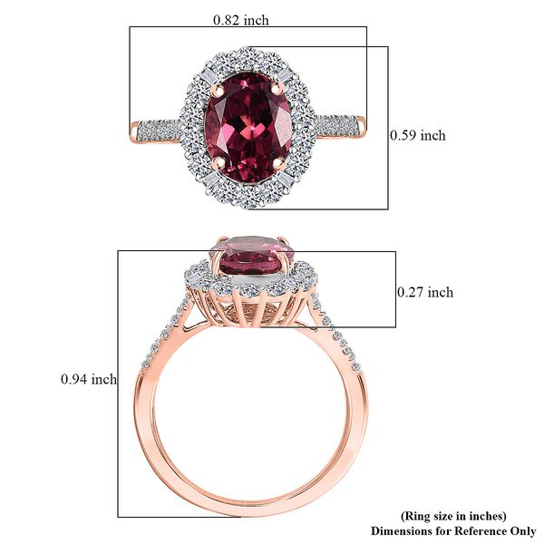 LUXURIANT AAA Rosa Granat und Labor Diamant Ring in 417 Ros&eacute;gold - 3,67 ct. image number 5