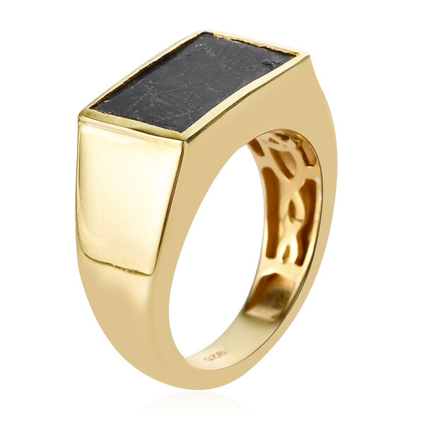 Meteorit Ring 925 Silber vergoldet  ca. 5,41 ct image number 5