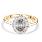 AAA Alexandrit, Weißer Diamant Ring 585 Gold (Größe 20.00) ca. 1,01 ct