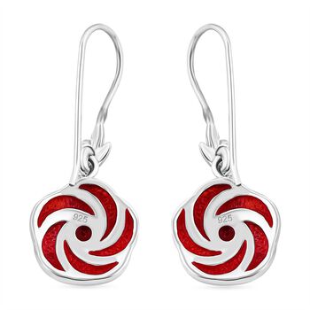 Royal Bali Kollektion-  Rote Koralle Rosen Ohrringe