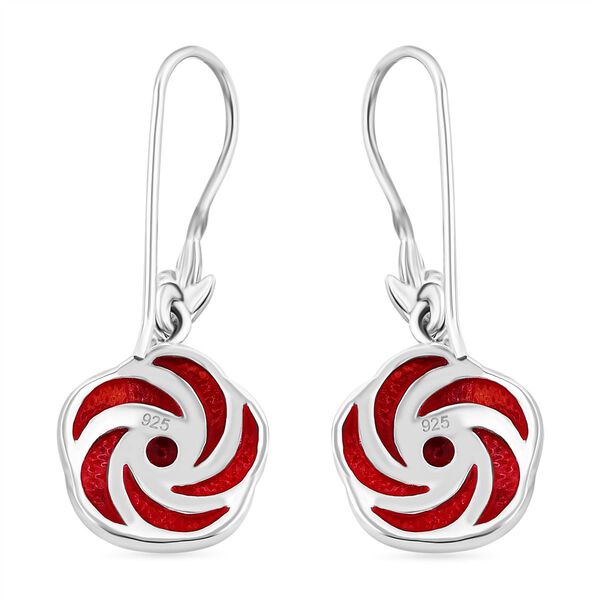 Royal Bali Kollektion-  Rote Koralle Rosen Ohrringe image number 3