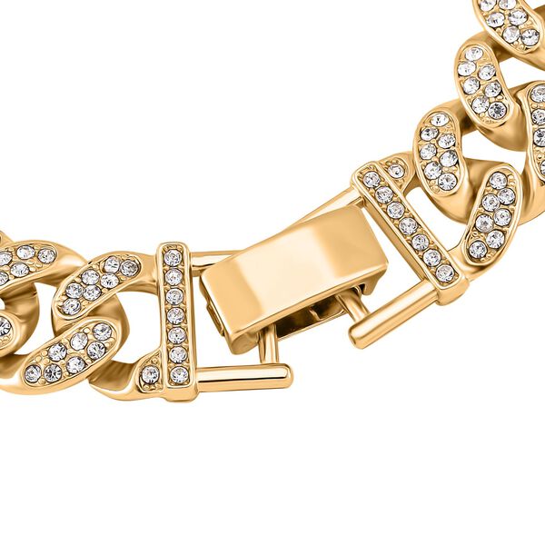 J Francis gefertigt mit SWAROVSKI- Weißes Swarovski Kristall Armband in Goldton image number 3