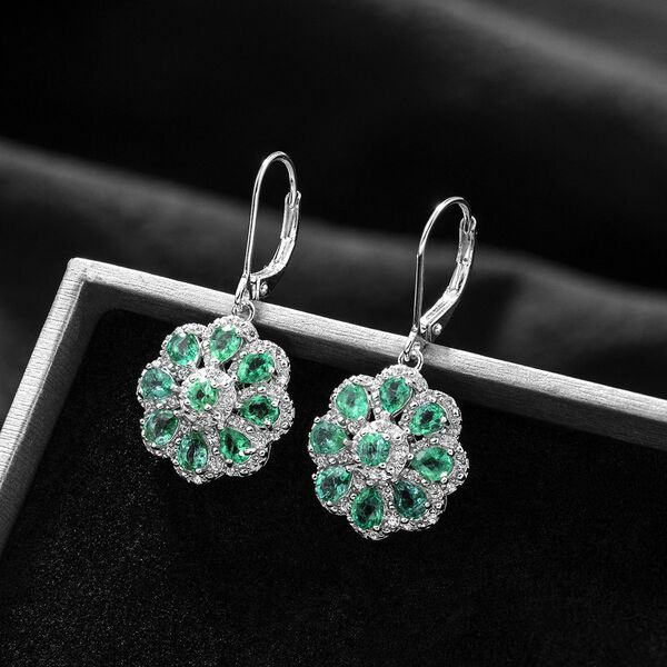 AAA Kagem sambische Smaragd und Zirkon-Ohrringe - 2,96 ct. image number 0