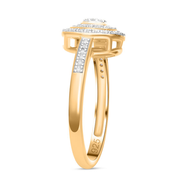 Wei&szlig;er Diamant Ring, 925 Silber Gelbgold Vermeil, (Gr&ouml;&szlig;e 20.00) ca. 0.25 ct image number 5
