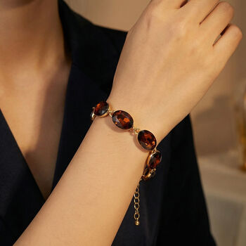 Brauner Kristall Armband ca. 19 cm  Std Gelb