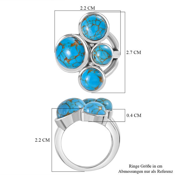 Blauer Türkis-Ring - 7,72 ct. image number 6
