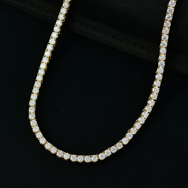 D'Joy Moissanit 45cm Halskette, 925 Silber 750 Gelbgold Vermeil - 18,72 ct. image number 2