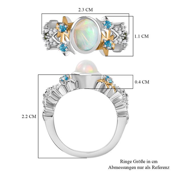 GP Sea Life Kollektion- AA &auml;thiopischer Welo Opal, Chromdiopsid, Neon Apatit, Zirkon und blauer Saphir-Ring - 1,30 ct image number 8