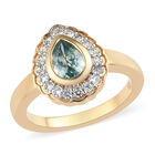 Kambodschanischer blauer Zirkon Ring 925 Silber vergoldet  ca. 1,33 ct image number 3