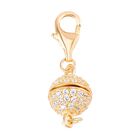 Weißer Zirkonia Magnetschließe, 925 Silber vergoldet