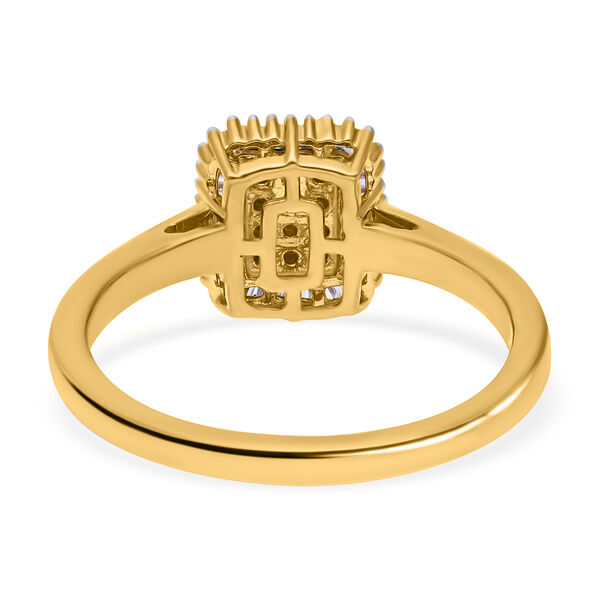 Wei&szlig;er Diamant P Ring 925 Silber Gelbgold Vermeil (Gr&ouml;&szlig;e 16.00) ca. 0.33 ct image number 5