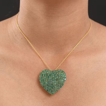 D'Joy Socoto Smaragd Schmuckset ca. 45 cm 925 Silber 750 Gelbgold Vermeil ca. 18.04 ct