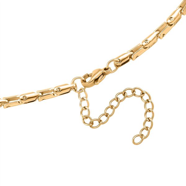 2er-Set Halsketten, Edelstahl, goldfarben, Gliederkette und Schlangenketten-Optik, ca. 50 + 5 cm image number 7