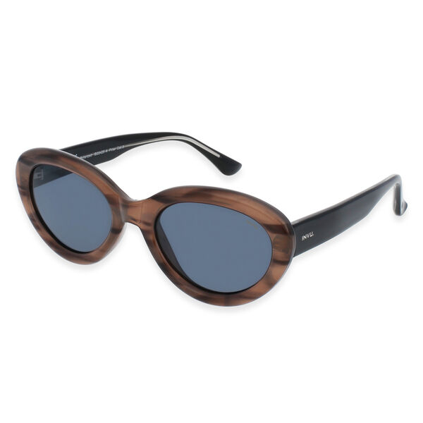 Sole und Luce - Swiss Eyewear - UV400 Ultra-Polarisierte Sonnenbrille, Milky Grau Schwarz Demi