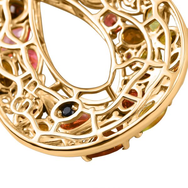 AA Mehrfarbig-Turmalin Schmuckset ca. 50 cm 925 Silber 750 Gelbgold Vermeil ca. 4,00 ct. image number 7