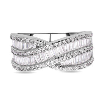 Lustro Stella - wei&szlig;er Zirkonia-Ring, 925 Silber rhodiniert (Gr&ouml;&szlig;e 19.00) ca. 3,46 ct